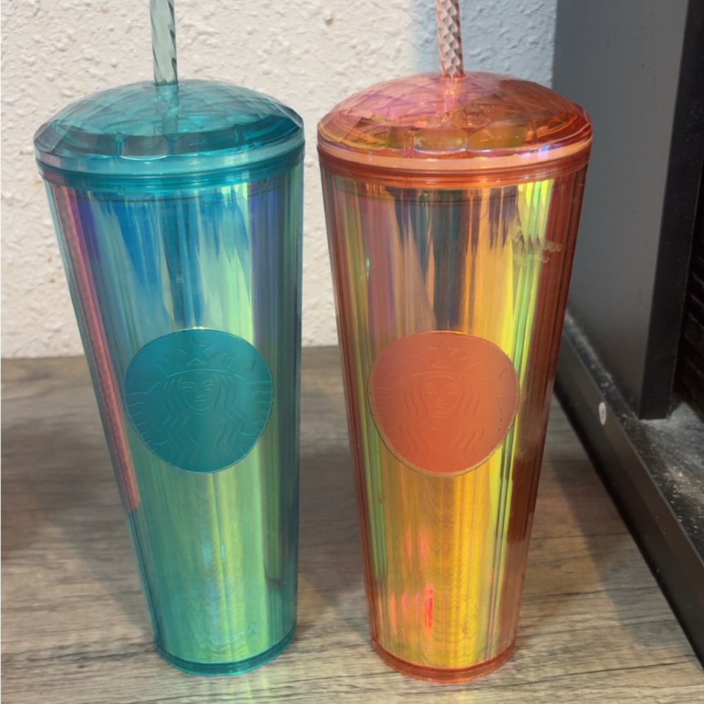 Starbucks Vibrant Tumbler Duo in Blue and Orange